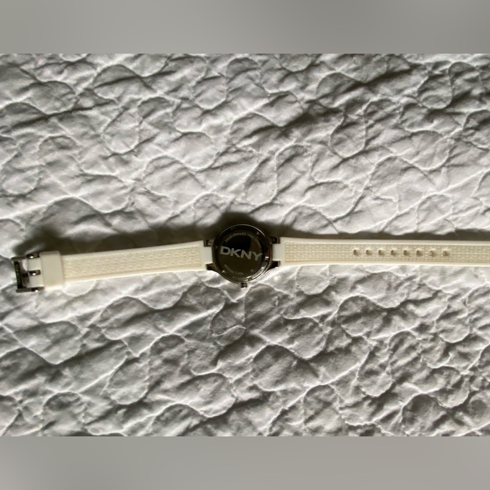 DKNY Silver and White Watch with Crystal Accents - Picture 7 of 8